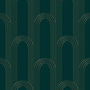 Dark Green and Gold Pattern Wallpaper