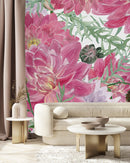 Voguish Modern Pink Large Flowers Wallpaper
