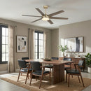 60" Volga DC Motor 6 Blades Modern Downrod Mount Ceiling Fan with Remote Control