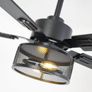 Vaczon 42 Inch DC Motor Industrial Downrod Ceiling Fan with Light and Remote Control