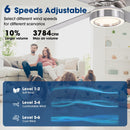 Vaczon 52" Down Mount Ceiling Fan with LED Light and Remote Control