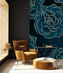 Modish Modern Dark Floral Vogue Wallpaper