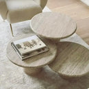 Valencia Travertine Vein-cut Coffee Table Polished Round Set of 3