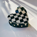 Velvet Claws Checkered Heart Hair Clip