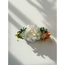 Velvet Claws Floral Hair Clip | Coral and White Blooms Hair Claw