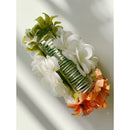 Velvet Claws Floral Hair Clip | Coral and White Blooms Hair Claw