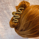 Velvet Claws Hair Clip | '80s Squiggle in Professional Khaki Hair Claw