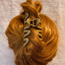 Velvet Claws Hair Clip | '80s Squiggle in Professional Khaki Hair Claw