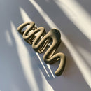 Velvet Claws Hair Clip | '80s Squiggle in Professional Khaki Hair Claw