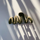 Velvet Claws Hair Clip | '80s Squiggle in Professional Khaki Hair Claw