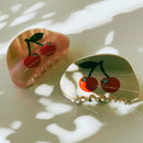 Velvet Claws Hair Clip | Double Cherry in White Hair Claw