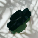 Velvet Claws Hair Clip | Rectangle Plush in Faux Fur Black