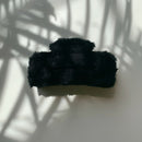 Velvet Claws Hair Clip | Rectangle Plush in Faux Fur Black