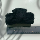 Velvet Claws Hair Clip | Rectangle Plush in Faux Fur Black