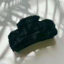 Velvet Claws Hair Clip | Rectangle Plush in Faux Fur Black