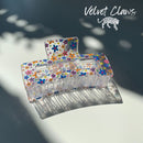 Velvet Claws Hair Clip | The Crystal in Hippie Flowers Hair Claw