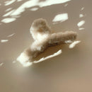 Velvet Claws Hair Clip | Triangle Plush in Faux Fur White Hair Claw