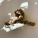 Velvet Claws Hair Clip | Triangle Plush in Teddy Bear Brown Faux Fur Hair Claw