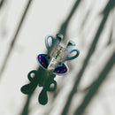 Velvet Claws Mini Blue Tea Cup with Pink Flowers Hair Claw