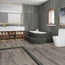 SPC Vinyl Rigid Core 7" Width 60" RL, 6mm Thick, 1.5mm IXPE Venetian Iron, Peninsula - Mazzia Collection bath view 2