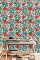 Voguish Multicolored Flowers Wallpaper Chic