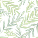 Voguish Hand Drawn Green Leaves Wallpaper Fashionable