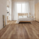 SPC Vinyl Rigid Core 7" Width 60" RL, 7mm Thick, 1.5mm IXPE Lithe Sequoia, Victorum Floors - Mazzia Collection bedroom view