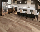 SPC Vinyl Rigid Core 7" Width 60" RL, 7mm Thick, 1.5mm IXPE Lithe Sequoia, Victorum Floors - Mazzia Collection living room view 3