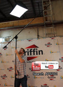 GRIFFIN Professional Studio Microphone Boom Stand with Casters - Extended Height Recording Mic Holder Tripod on Wheels - Tall Telescoping Arm Mount