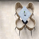 Mayra White Limestone Antique Pattern Tumbled - Full Truckload square table with 4 chairs top view