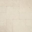 Mayra White Limestone Antique Pattern Tumbled - Full Truckload top view in wet