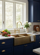 Vintage 8" Kitchen Unlacquered Brass Bridge faucet