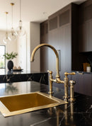 Vintage Unlacquered Brass Bridge faucet 8"