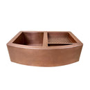 Double-Bowl Hammered Copper Farmhouse Kitchen Sink - Kova