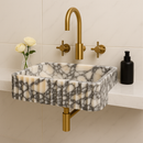 Calacatta Marble Sink | Handcrafted Italian White and Black Stone Basin