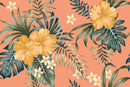 Modish Yellow Flowers Contemporary Wallpaper