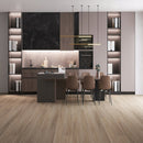 WPC Vinyl Rigid Core 7" Width 60" RL 9.5mm Thick, 1.5mm IXPE Vogue Tan Domaine Floors - Mazzia Collection room view