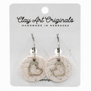 Volleyball Hoop with Heart Charm Polymer Clay Earrings | Clay Art Originals