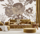 Stylish Brown Floral Wallpaper Vogue