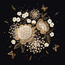 Fashionable Gold Flowers Wallpaper Smart