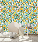 Modish Yellow Flowers Wallpaper Fashionable