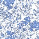 Elegant Modern Blue Flowers Wallpaper