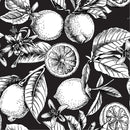 Black and White Lemon Pattern Wallpaper