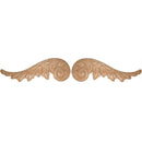 Oak Veneered Pressed Wood Decorative Ornaments 7-3/8" x 2 1/2", Sold by the Pair