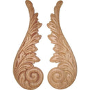 Oak Veneered Pressed Wood Decorative Ornaments 7-3/8" x 2 1/2", Sold by the Pair
