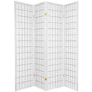 4-Panel Room Divider Oriental Shoji Privacy Screen in White