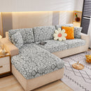 Flower Pattern Jacquard Fleece Stretch Sofa Cover, Non-Slip L-Shaped Couch Cushion Covers for Pets