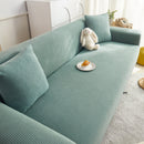 Grid Textured Stretch Sofa Cover, Soft Elastic Slipcover for Couch Protection