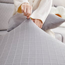Checkered Jacquard Polar Fleece Stretch Sofa Cover, Non Slip Furniture Protector, Couch Seat Cushion Covers