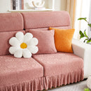 Sofa Seat Cover, Sunflower Patterned Elastic Skirted Couch Cushion Covers for 1/2/3/4-Seater Sofas